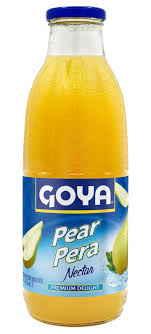 Goya PEAR NECTAR 33.8 OZ glass