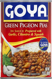 GOYA GREEN PIGEON PEAS IN SAUCE  15 OZ