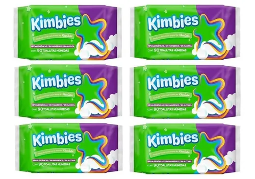 KIMBIES PEACH AND ALOE WET WIPES 90 PCS