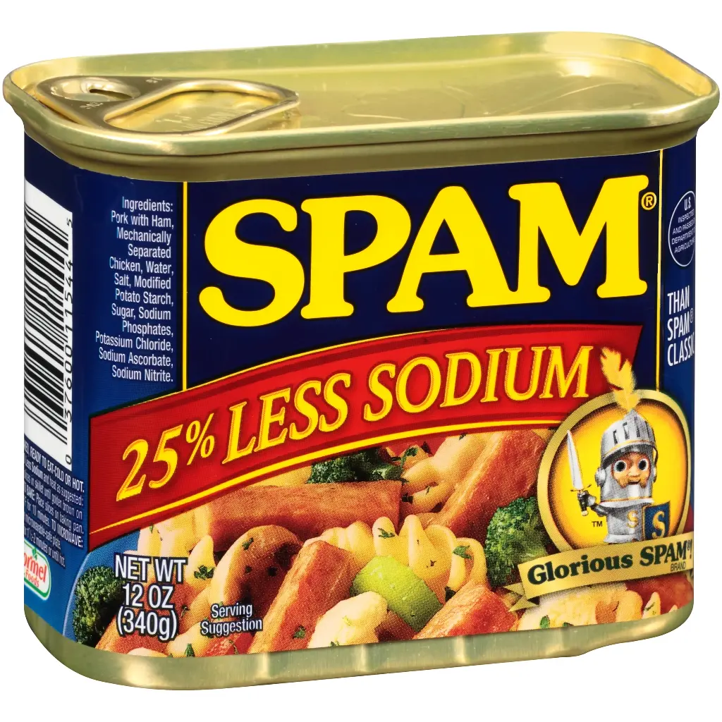 SPAM 25% LESS-SODIUM 12oz 