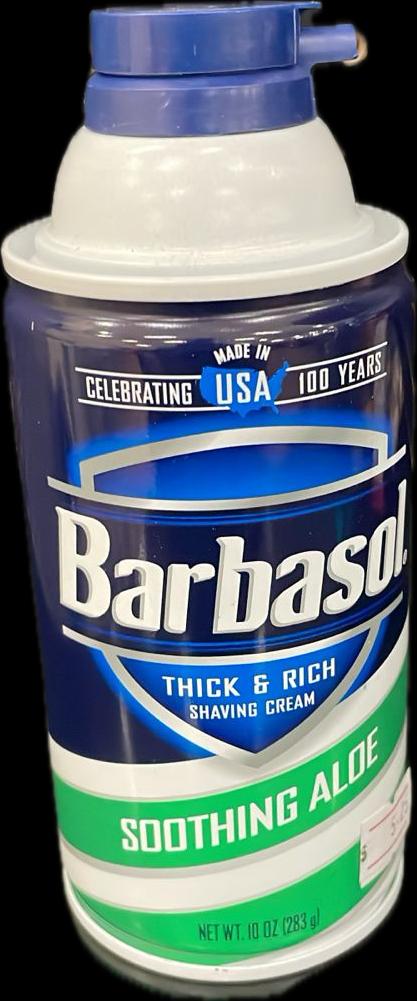 BARBASOL SHAVE CREAM 10oz SOOTHING ALOE 