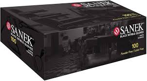 GRAHAM BEAUTY SANEK BLACK NITRILE GLOVES 100’S LARGE