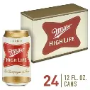 MILLER HIGH LIFE BEER 12oz CAN CASE OF (24)