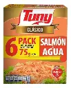 TUNY CLASICO SALMON EN TROZOS EN AGUA 75G PACK OF 6
